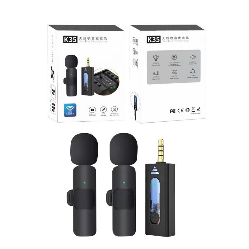 K35 WIRELESS 3.5MM LAVALIER LAPEL (DOUBLE) MICROPHONE