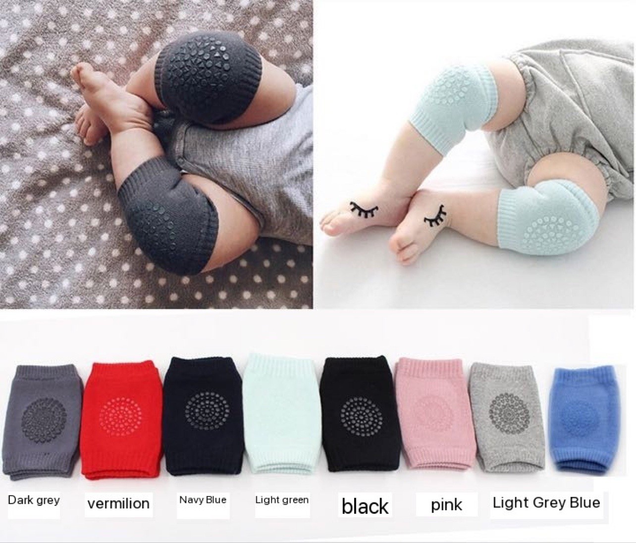 2PCS BABY KIDDIES COTTON BREATHABLE KNEE PADS