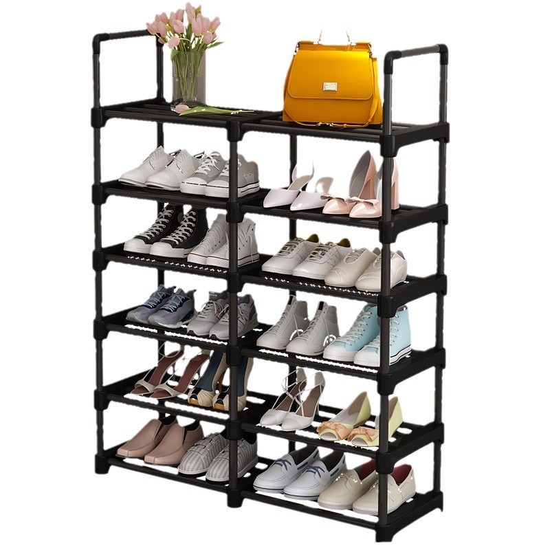 EXOTIC THICKENING STEEL EASY ASSEMBLY DIY 6 LAYERS SHOE RACK – BY 2 COLUMNS