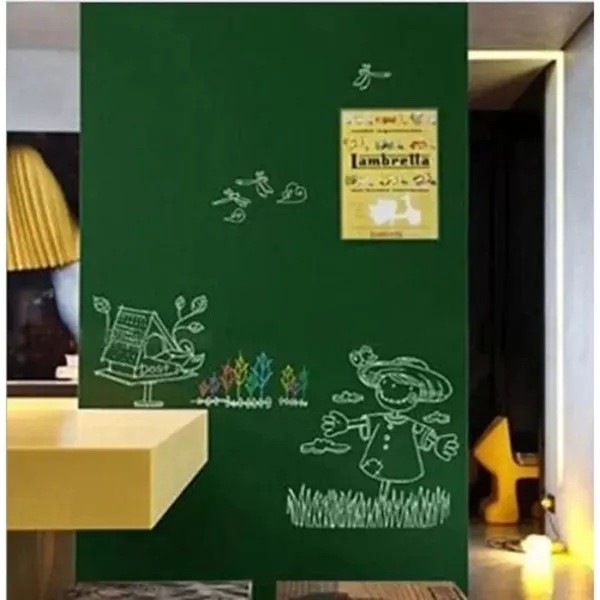 SELF-ADHESIVE REUSABLE MULTIFUNCTIONAL WALL STICKER PVC CHALKBOARD WITH 5 CHALKS – 60cm by 200cm