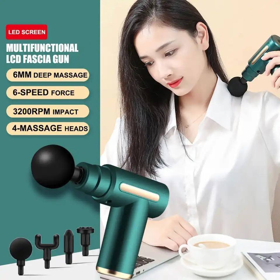 RECHARGEABLE LCD SCREEN FULL BODY MASSAGE FASCIAL GUN – DEEP TISSUE PERCUSSION