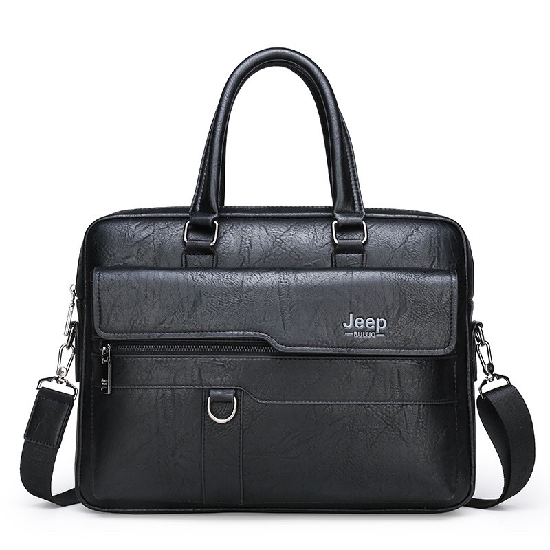 JEEP BULUO LUXURY GENUINE FOREVER LEATHER MEN’S SHOULDER OFFICE BAG