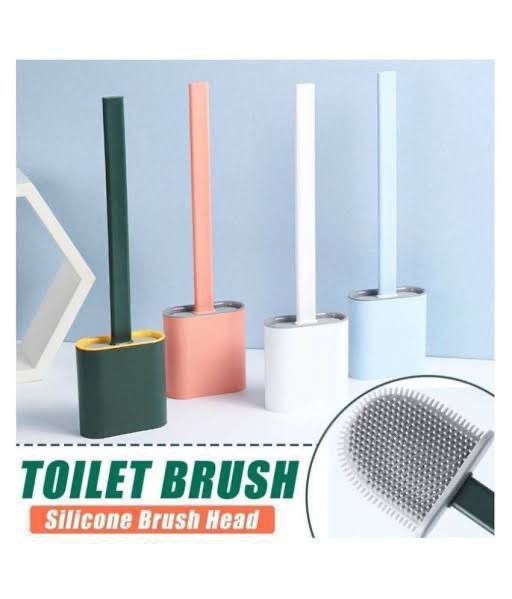 TOILET SILICON HEAD BRUSH & HOLDER SET