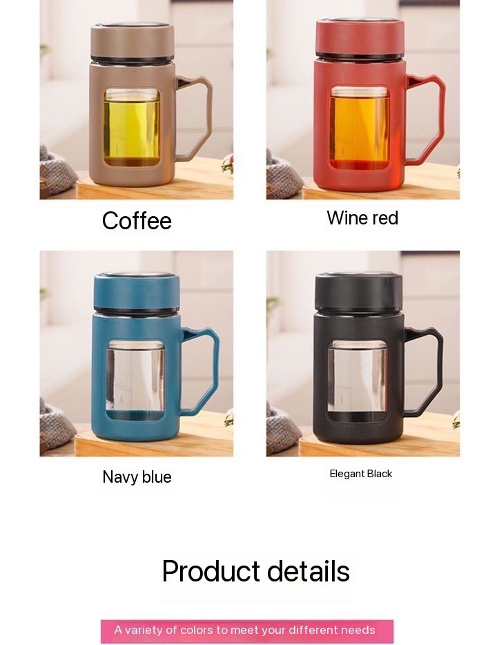 500ML INSULATED HANDLE GLASS CUP