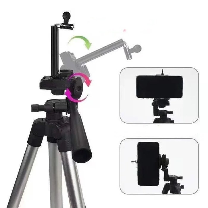 311O MODEL ADJUSTABLE HEIGHT PORTABLE UNIVERSAL SELF LEVELING CAMERA/PHONE TRIPOD STAND & HOLDER