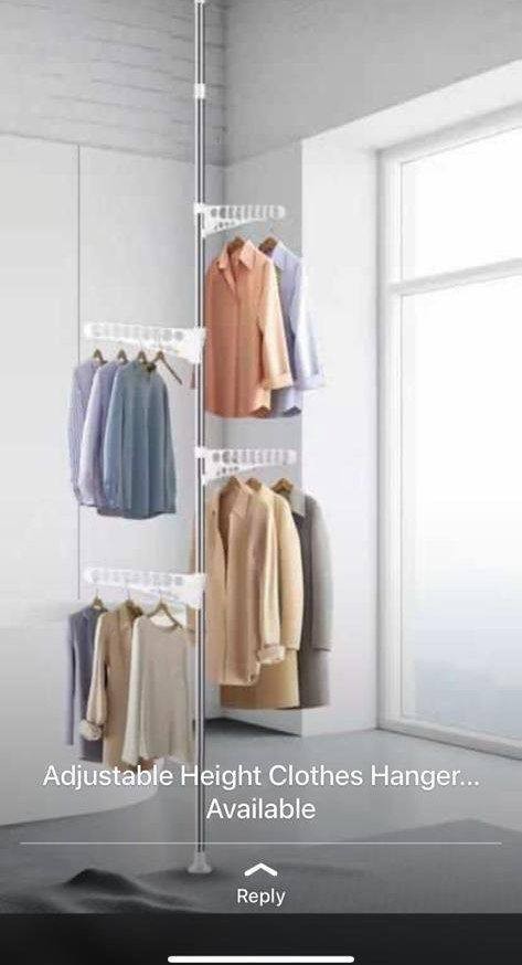 INDOOR ADJUSTABLE HEIGHT CLOTHE HANGER