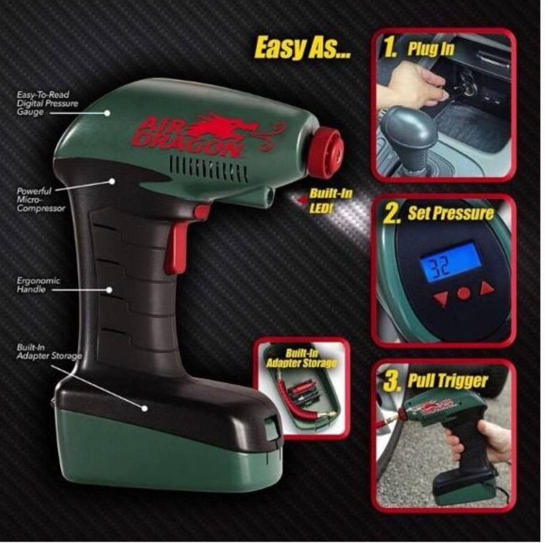 AIR DRAGON PORTABLE AIR COMPRESSOR (TIRE PUMP)