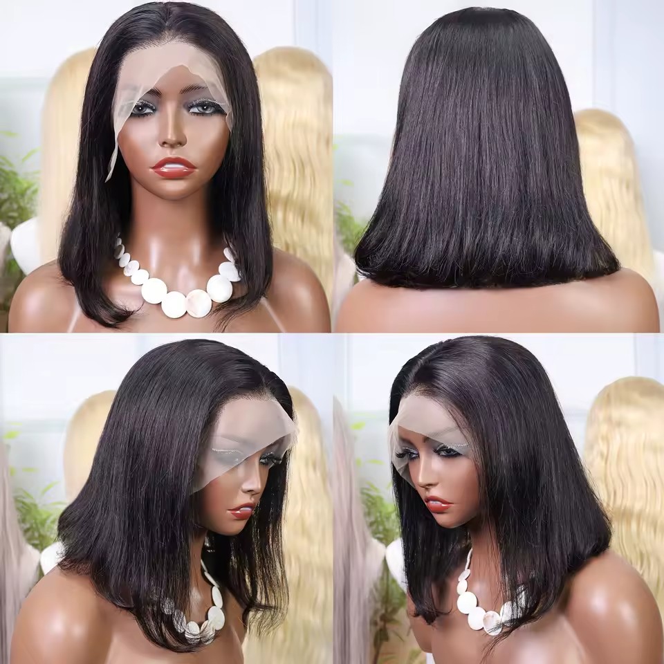 10-12Inch Short Straight Bob Wig Human 13x4 Lace Wig