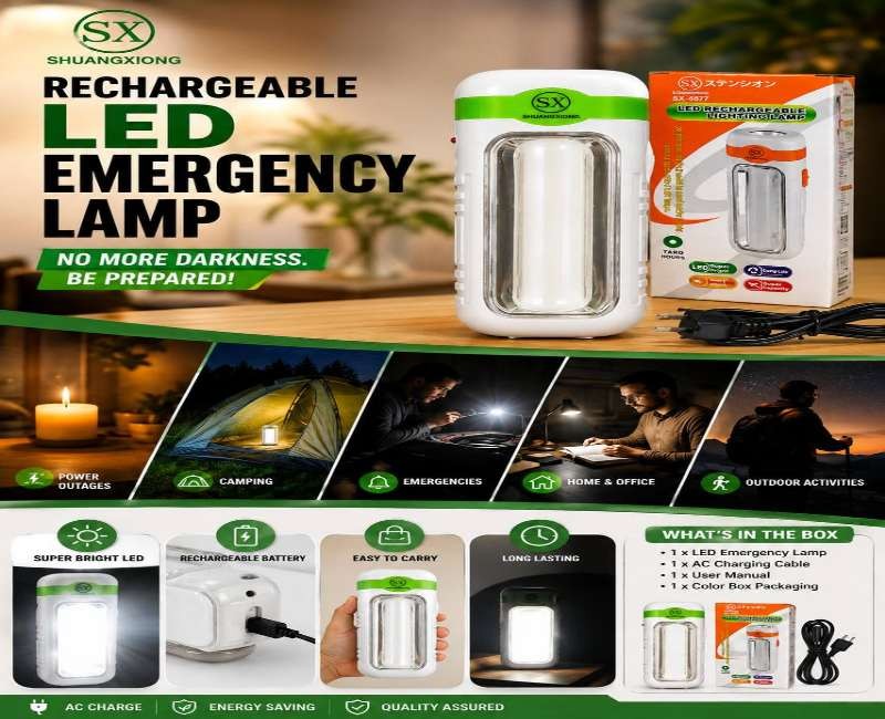 RECHARGEABLE TWO WAY LED EMERGENCY LAMP