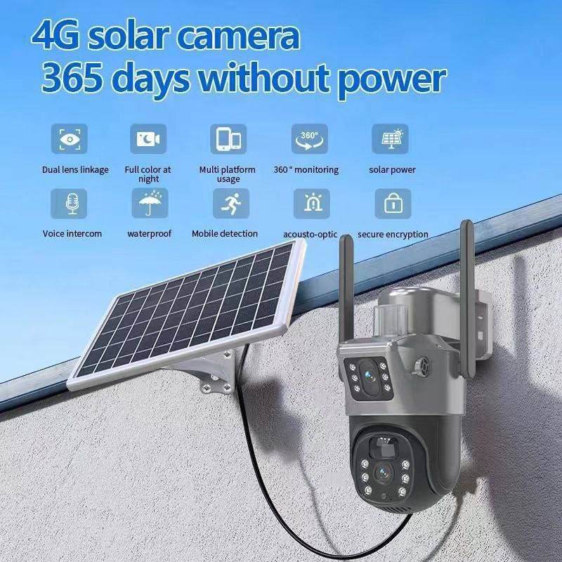 SOLAR 4G ENABLED,64GB DUAL LENS 360° SECURITY CAMERA